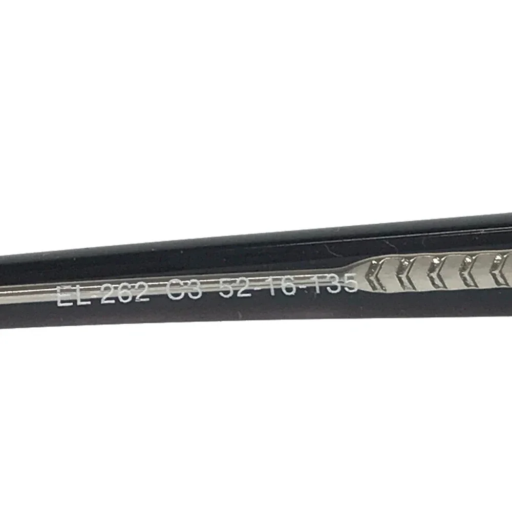 Elements Eyeglasses Frames EL262 C3 Black on Clear Rectangle Full Rim 52-16-135